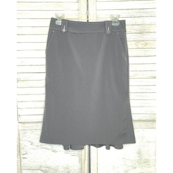 MONTON Grey Pinstripe Skirt Size 4 - Picture 1 of 9